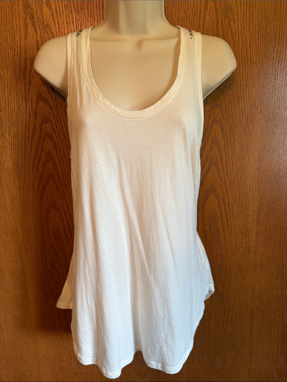 American Eagle Outfitters Cream Racerback Tank
